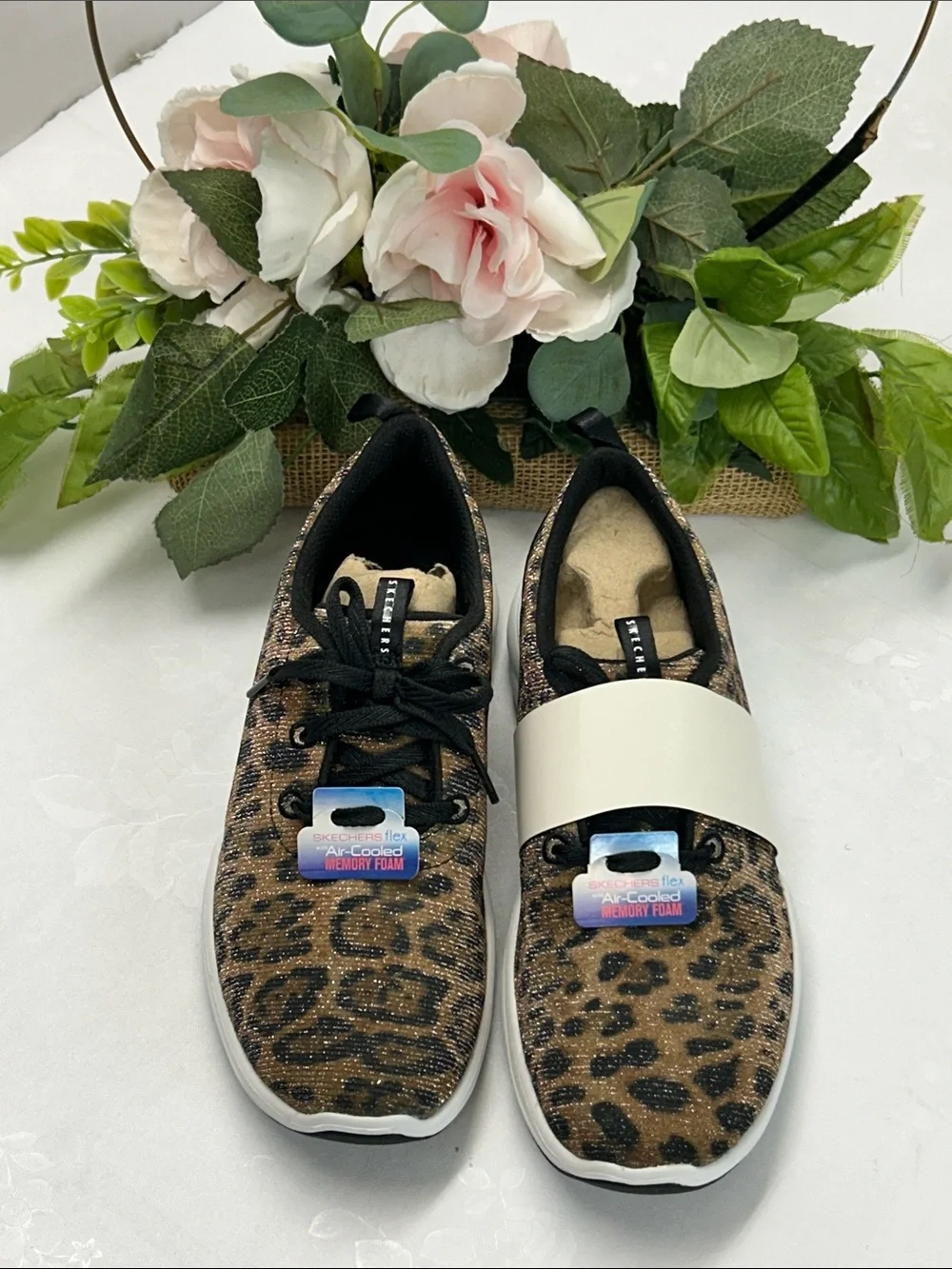 Skechers Women’s Leopard Print Slip-On Sneakers - Black & Brown